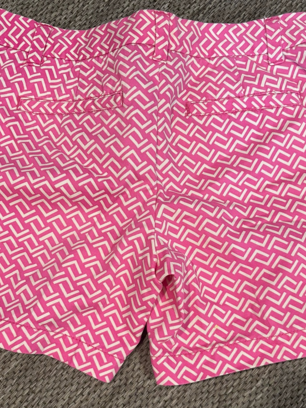 Merona Pink & White Geometric Print Bermuda Shorts